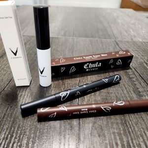 Chula beauty duo brown and black liquid liners and brown gel